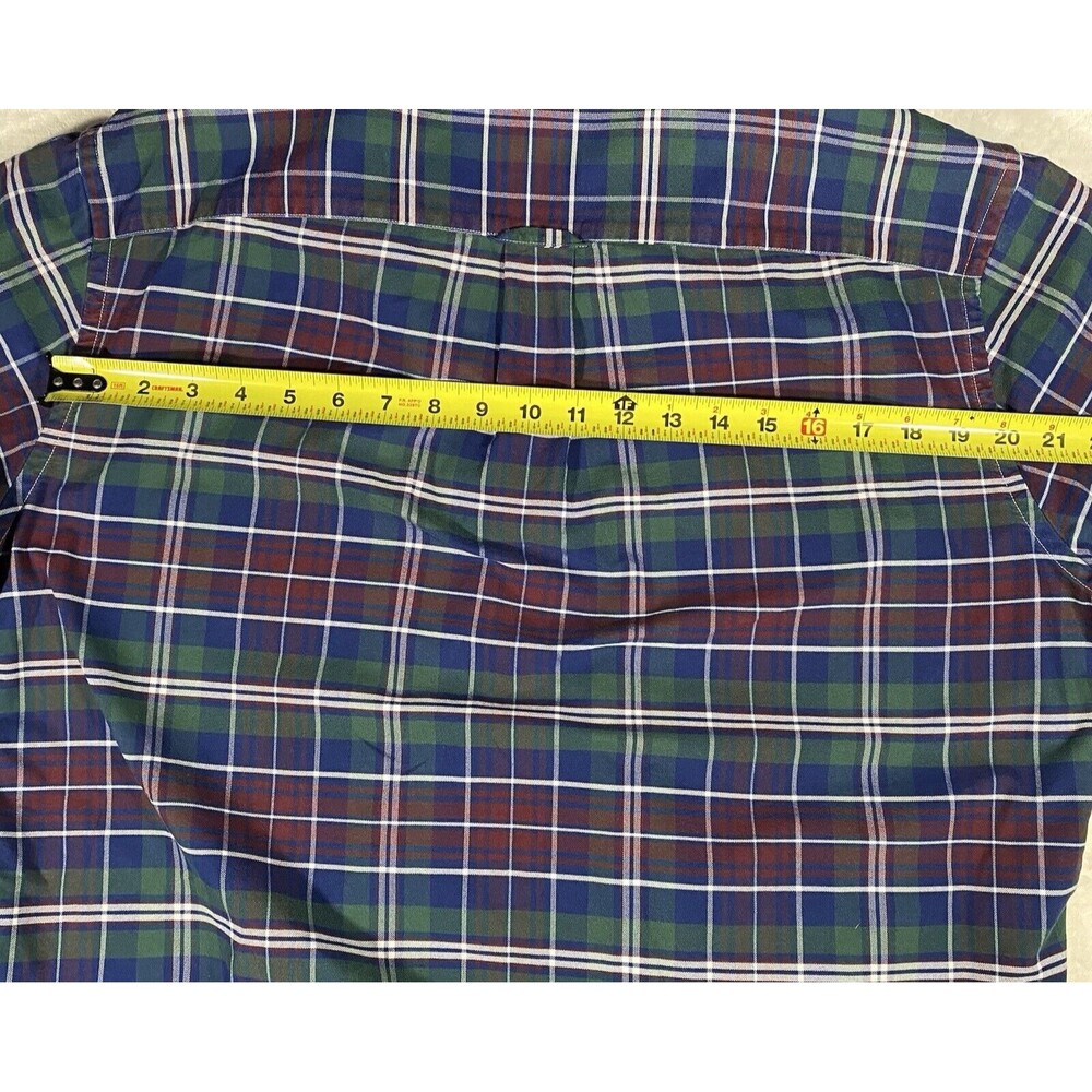 Brooks Brothers Button Down Plaid Shirt Blue Green Red Cotton Classic Men's XL - Picture 9 of 9